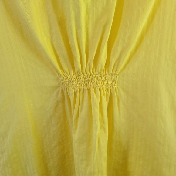 🌷  BCBGMaxazria Yellow Ruffle Top Ruched - Picture 6 of 12